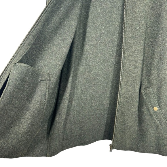 LAUREN RALPH LAUREN Olive Green Wool Full Zip Long Coat Size Large - Picture 4 of 11